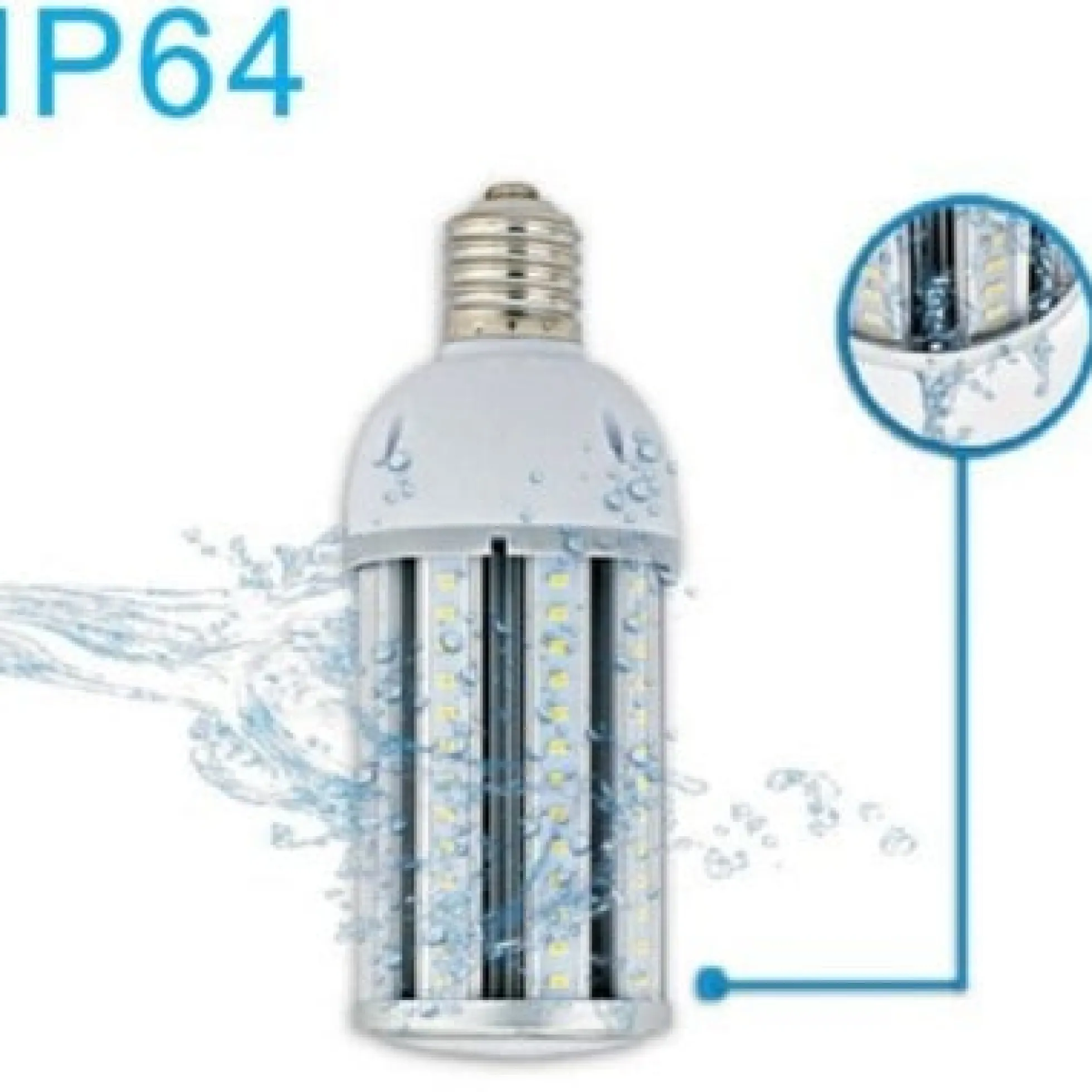 LED-pære E40, IP64, dæmpbar, mat glas, IP64 vandtæt