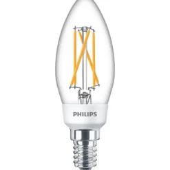LED pære, E14, SceneSwitch LED Kerte 5/2,5/1W 827-825-822, klar, 2200-2700K - Philips Lighting