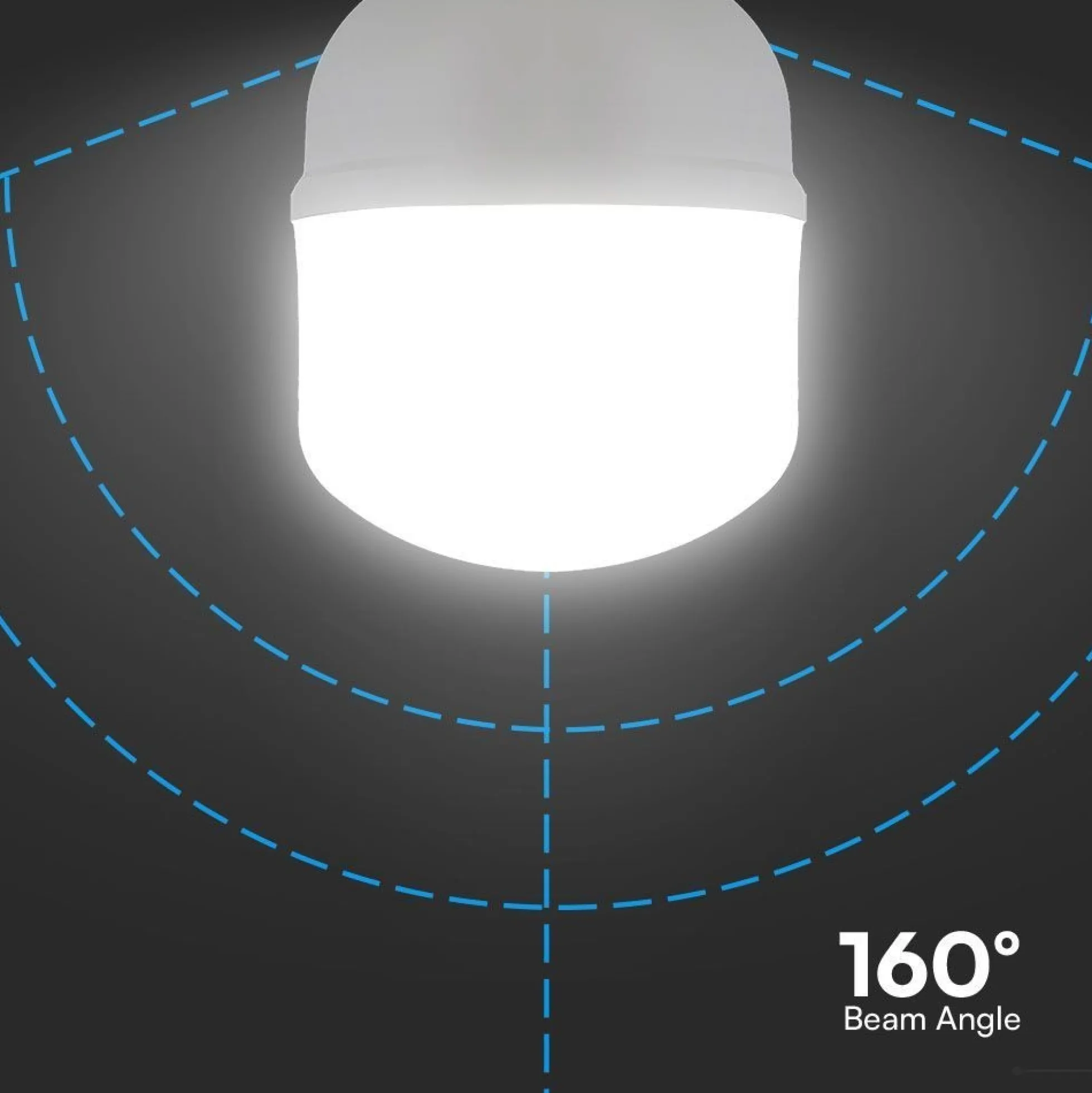 LED pære, E27, 50W, 5400 lumen, 4000K, IP20, med E40 fatningsadapter - V-TAC