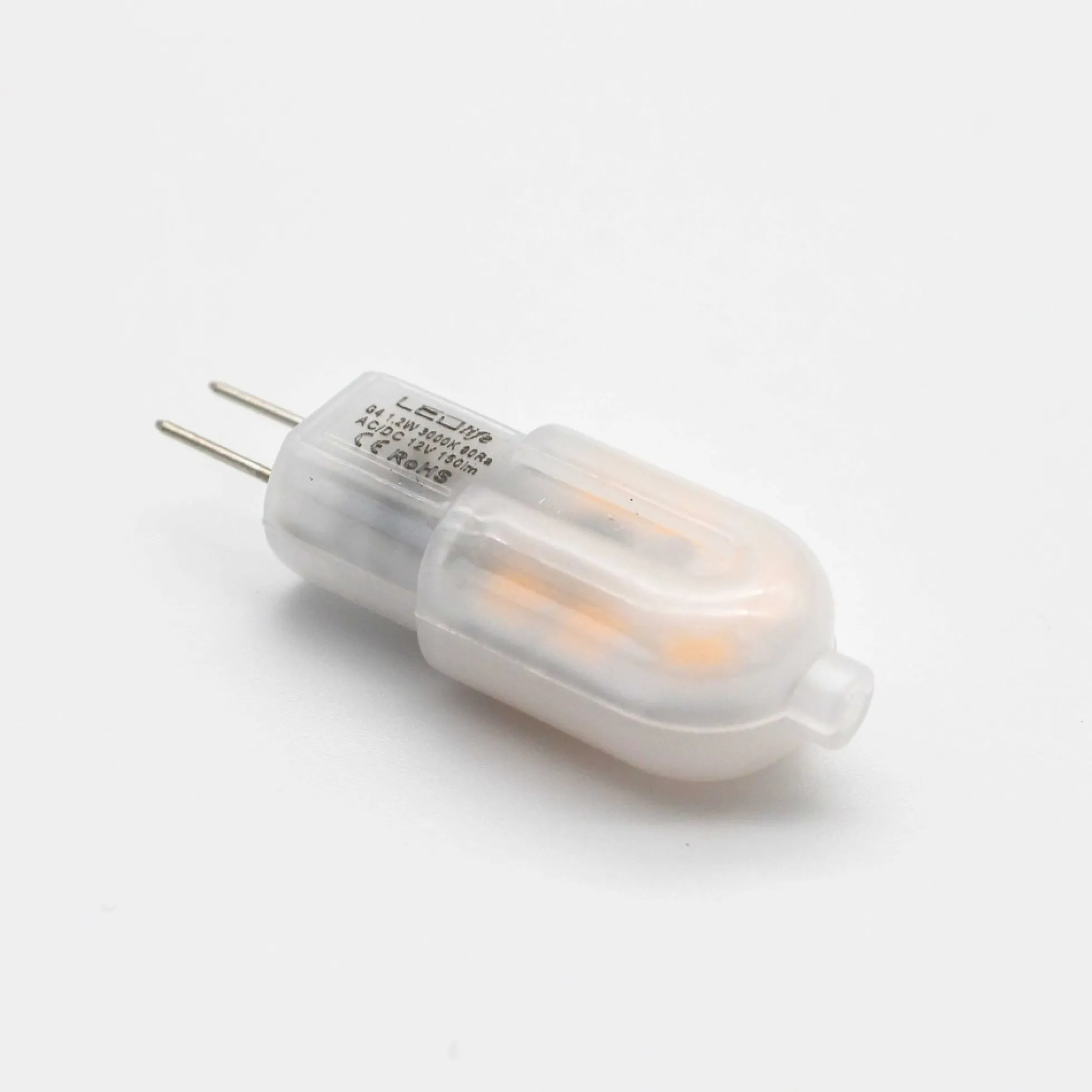 LED pære, G4, 1,2W, 12V AC/DC, ikke dæmpbar, 3000K