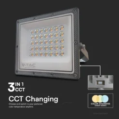 LED projektør, 30W, CCT, 2350 lm, RA80, IP65, 230V, grå - V-Tac