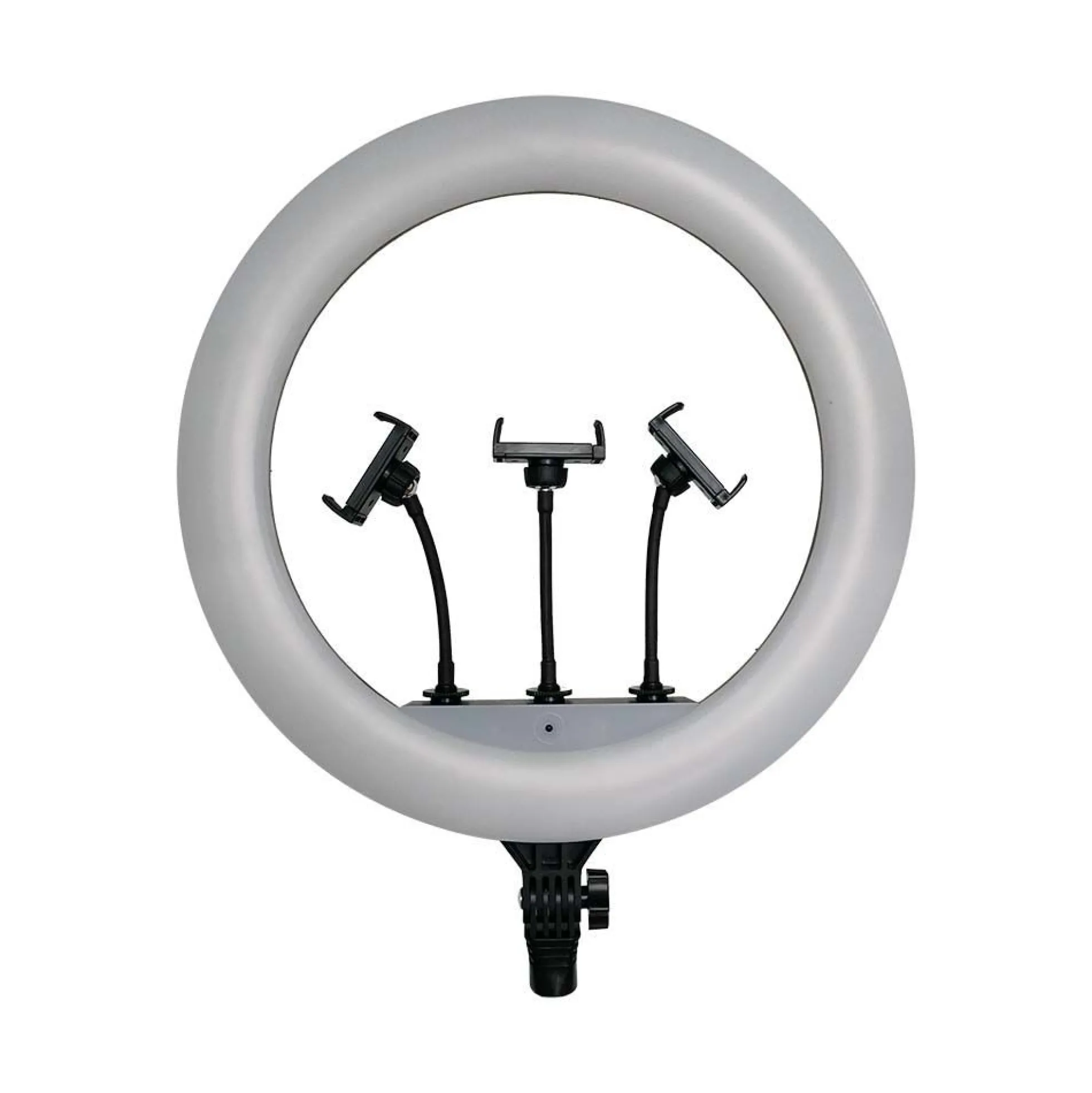 LED ring light med stativ, 55W, Ø44cm, 3 telefonholdere, fjernbetjening, 3200K-5800K, 3-i-1 kulør