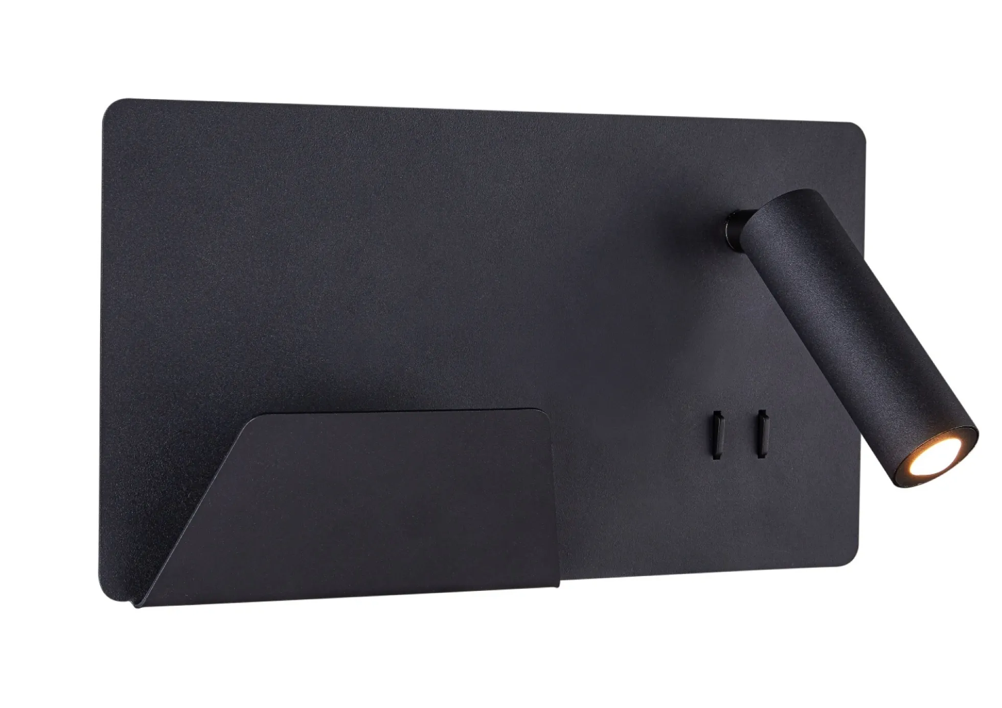 LED sengelampe med USB-stik og telefonholder, sort, 3000K - SLV Somnila