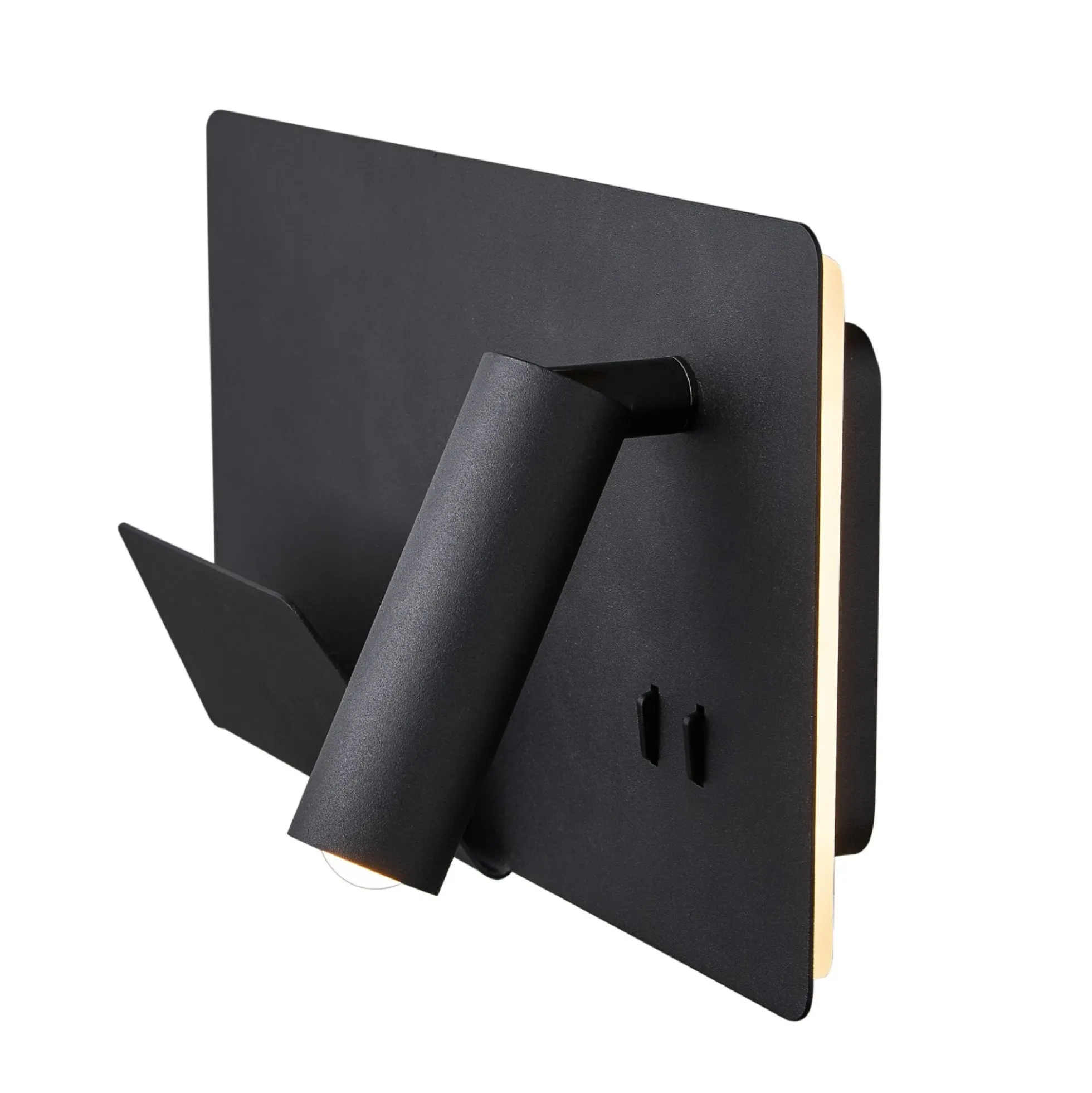 LED sengelampe med USB-stik og telefonholder, sort, 3000K - SLV Somnila