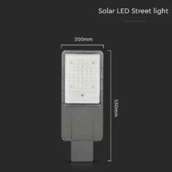 LED Solargadelampe - 6500K, 3.2V, 75Ah, LiFePO4-batteri, IP65 beskyttelse