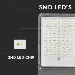 LED Solcelle Gadelampe, 6500K, 3.2V, 50Ah LiFePO4 batteri, IP65 vejrbeskyttet