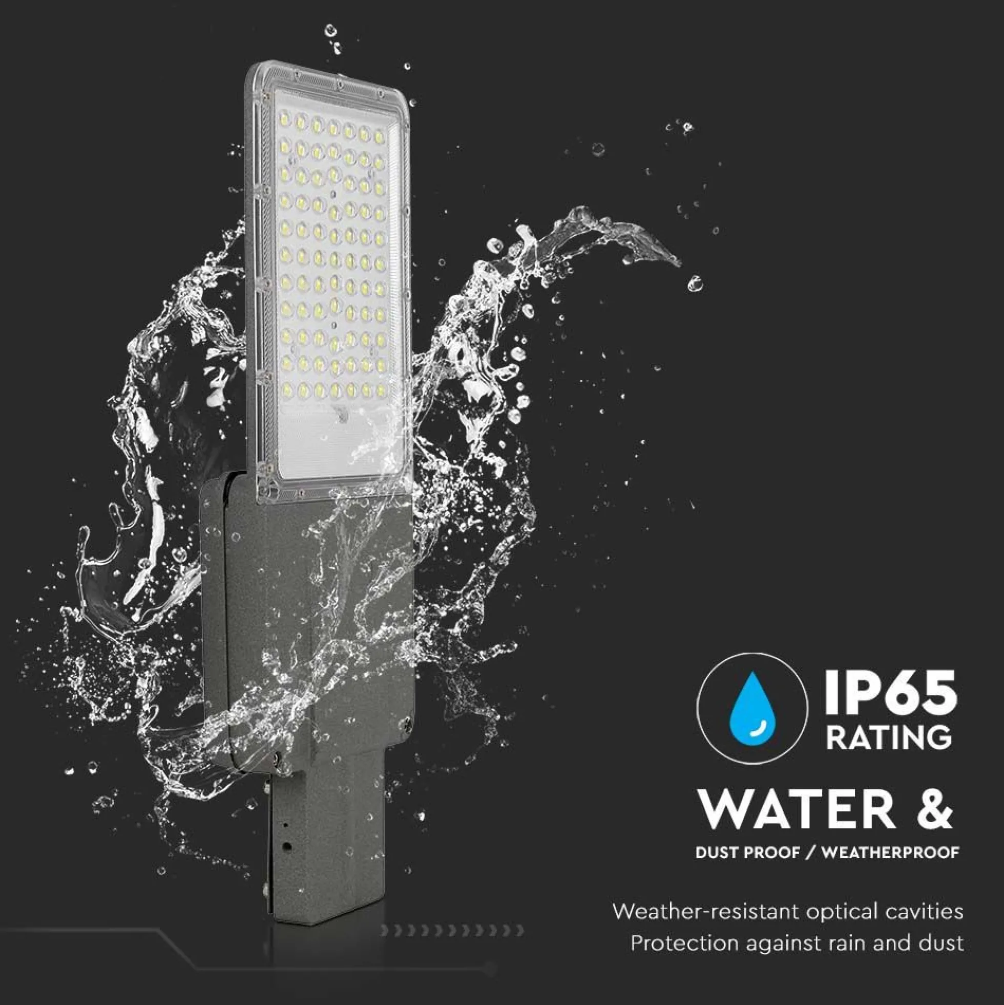 LED Solcelle Gadelampe, 6500K, 3.2V, 50Ah LiFePO4 batteri, IP65 vejrbeskyttet