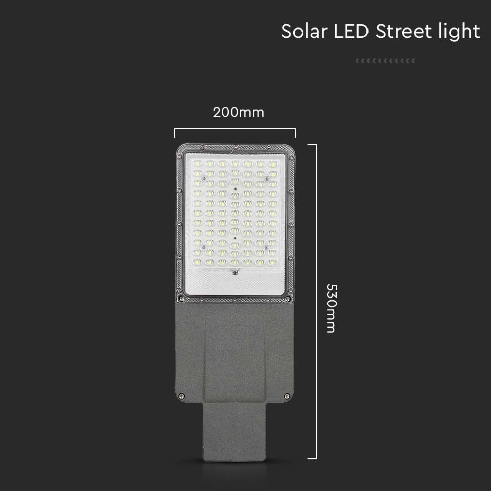 LED Solcelle Gadelampe, 6500K, 3.2V, 50Ah LiFePO4 batteri, IP65 vejrbeskyttet