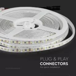 LED strip, 5 meter, 7,2W/m, 12V DC, IP65, 120 LED pr. meter - V-Tac