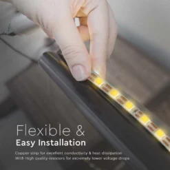 LED strip, 5 meter, 8W/m, 24V DC, IP20, 3mm bred, 120 LED/m, dæmpbar