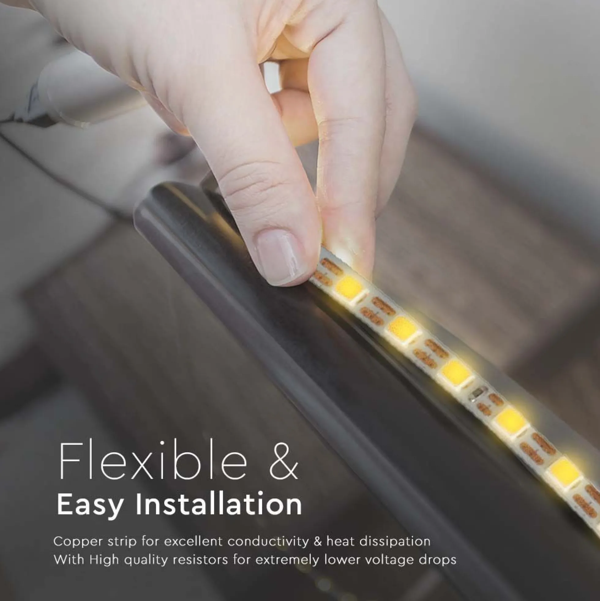 LED strip, 5 meter, 8W/m, 24V DC, IP20, 3mm bred, 120 LED/m, dæmpbar