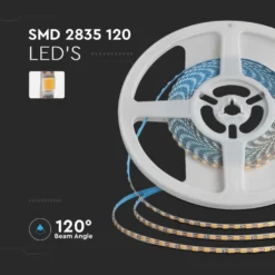 LED strip, 5 meter, 8W/m, 24V DC, IP20, 3mm bred, 120 LED/m, dæmpbar