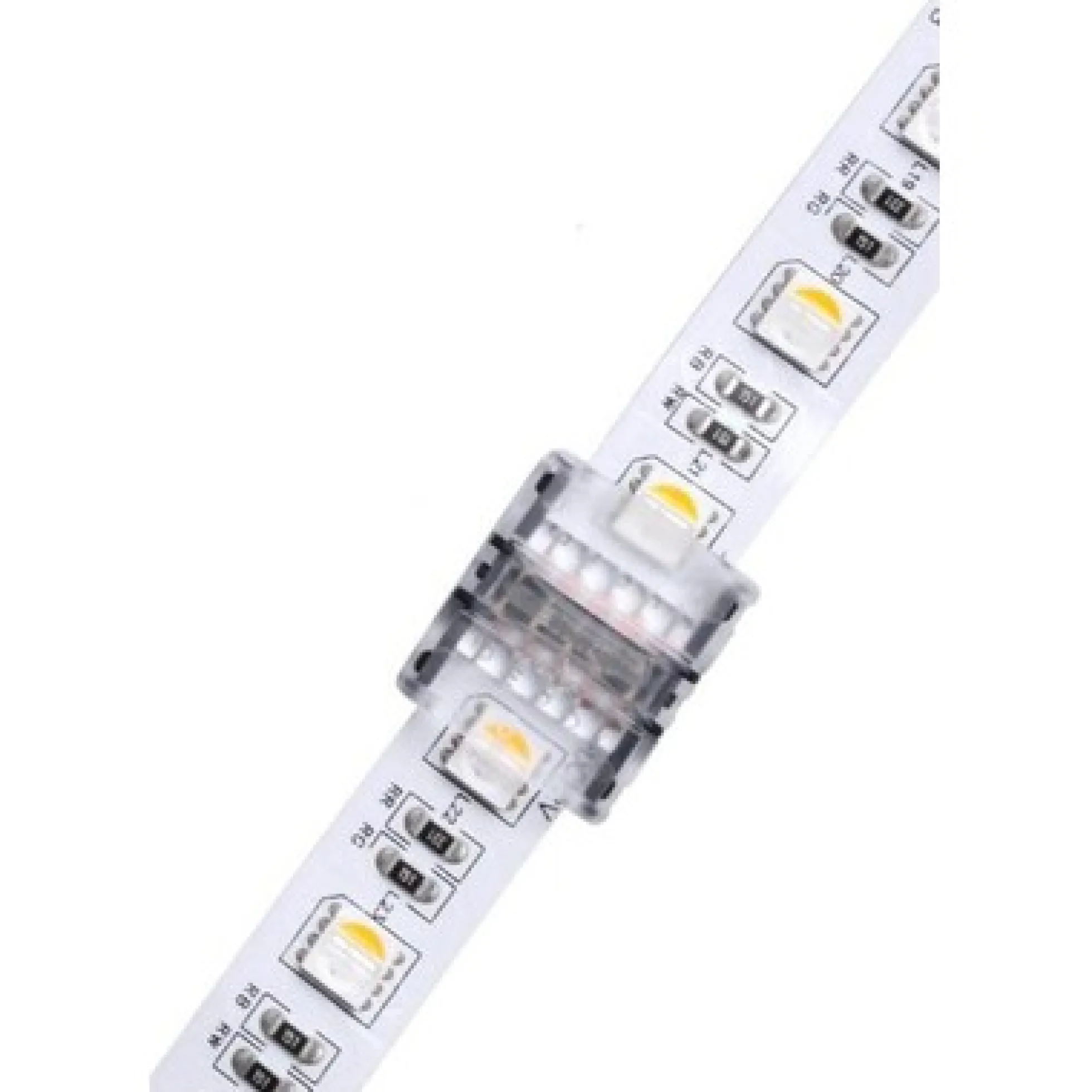 LED Strip - 12mm, RGB+W, IP65, 5V-24V (Lyskæde, 12mm bred, RGB+W farver, vandtæt, egnet til 5V-24V strøm)