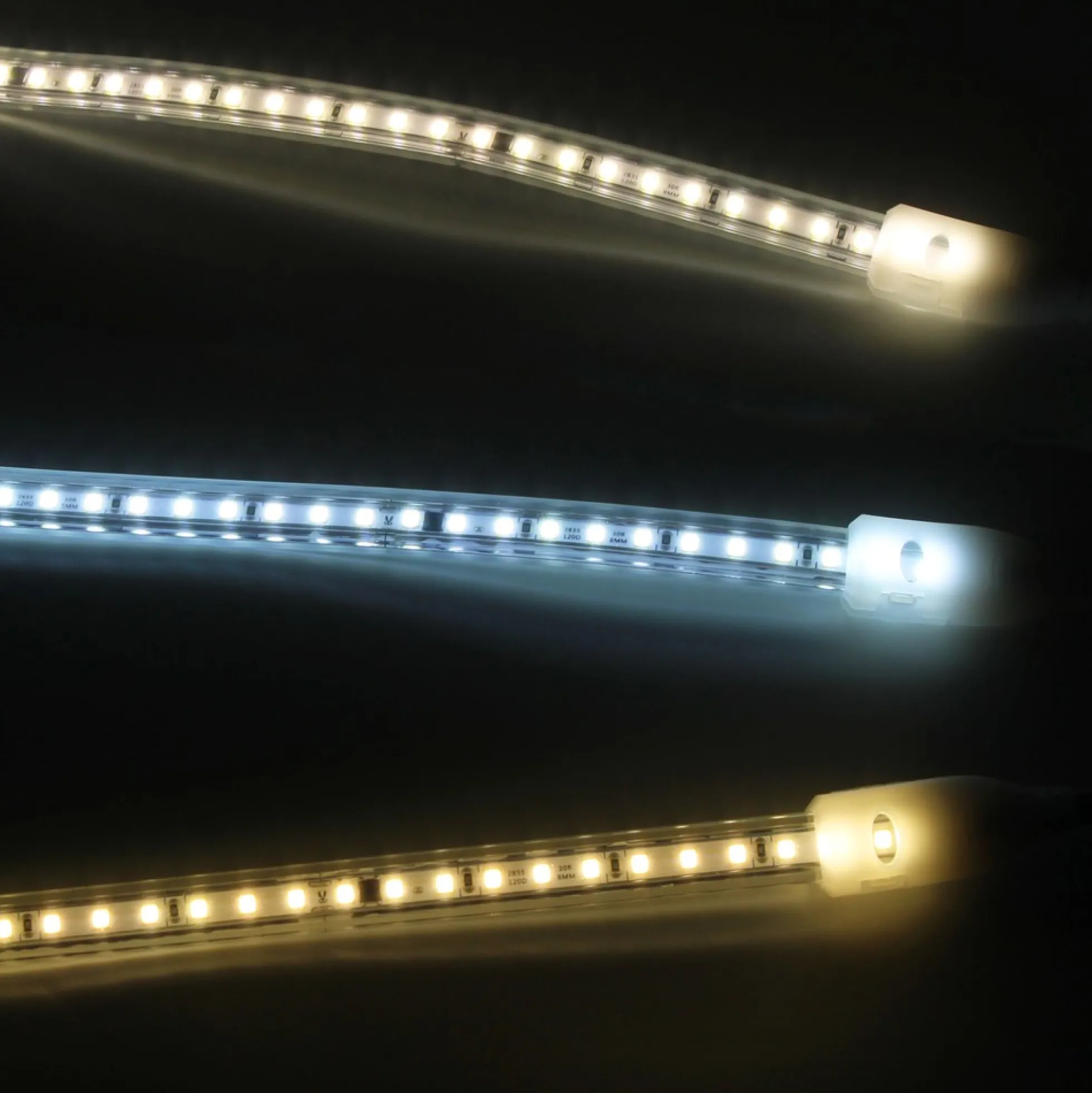 LED strip (Type X-2), 3000K, 230V, vandtæt, IP67, 100 LED, 10W/m, klippes hver 10 cm,