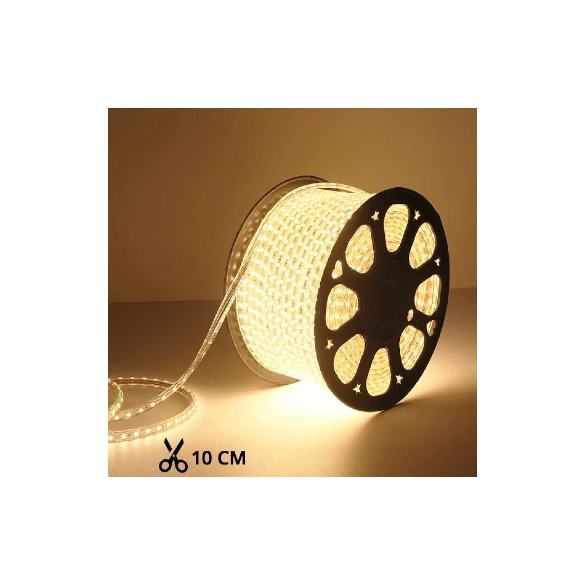 LED strip (Type X-2), 230V, vandtæt, IP67, 100 LED, 10W/m, klippes hver 10 cm, 6500K