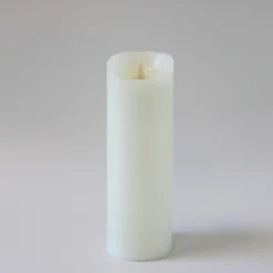 LED XL Bloklys, 30 cm, med flammeeffekt og fjernbetjening, hvid
