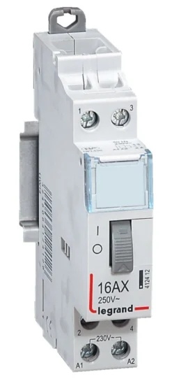 Legrand CX3 – Kiprelæ, 16A, styrespænding 230Vac, 2 slutte, 1 modul bred