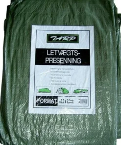 Letvægt presenning, grøn polyethylen, 2 x 3 meter