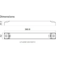 Lifud 150W Dæmpbar Strømforsyning - 24V DC, 6.25A, 0/1-10V, Flicker Free, IP20