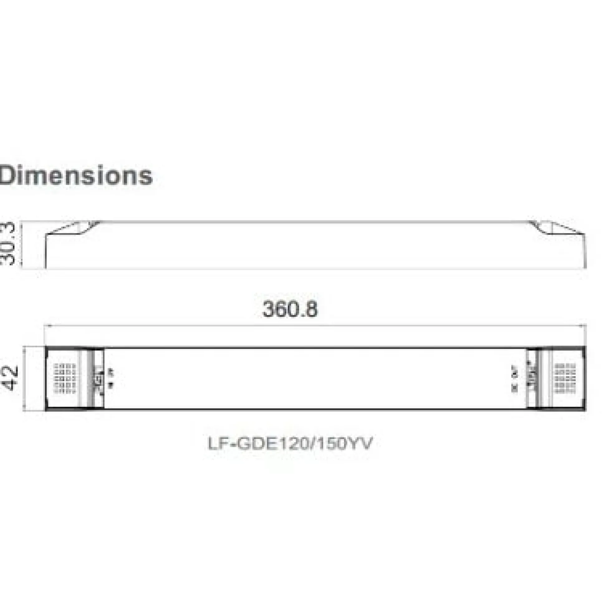 Lifud 150W Dæmpbar Strømforsyning - 24V DC, 6.25A, 0/1-10V, Flicker Free, IP20