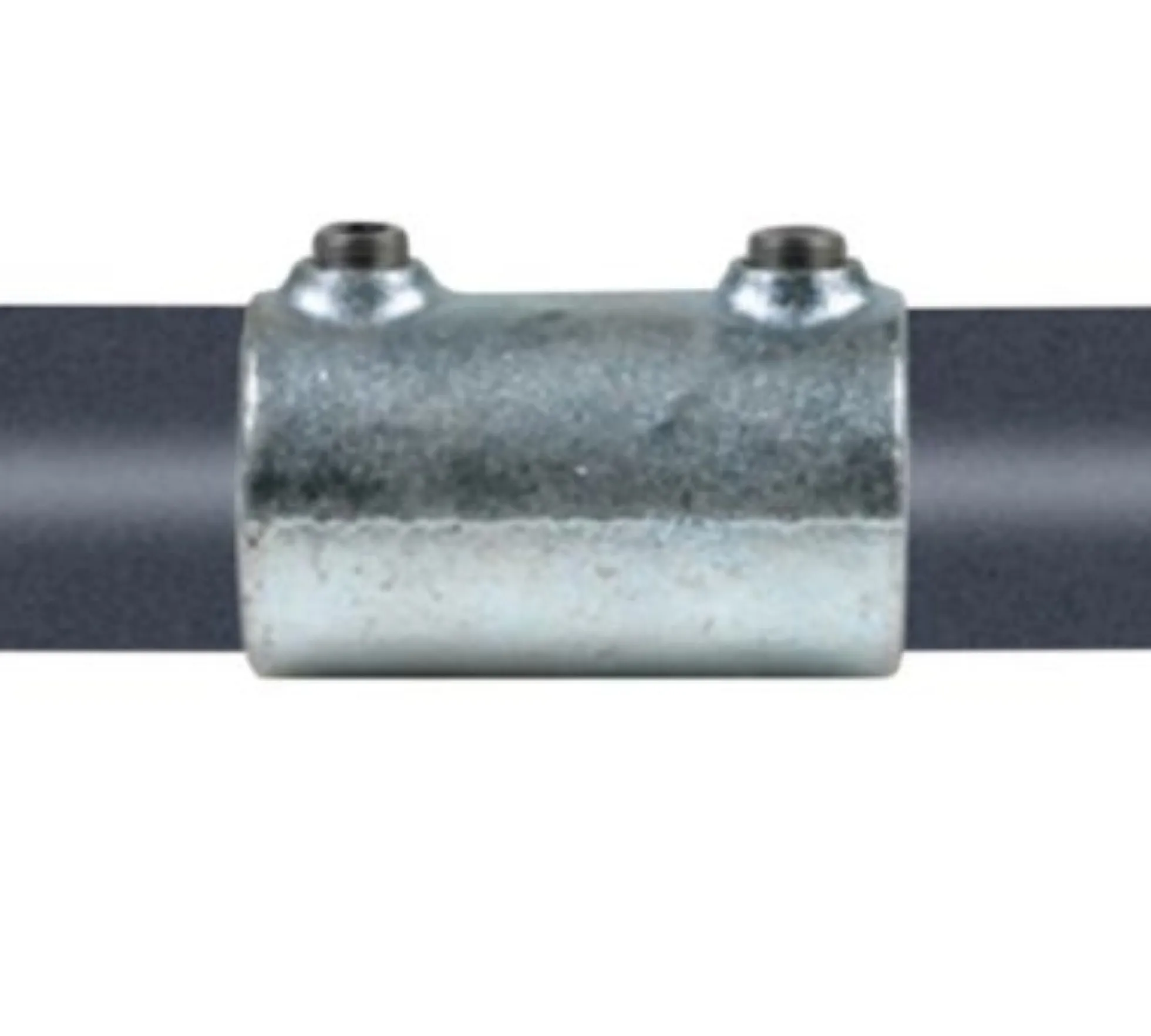 Lige samling , galvaniseret, vandrørs-fitting til stativ og reol - Pipe Clamps