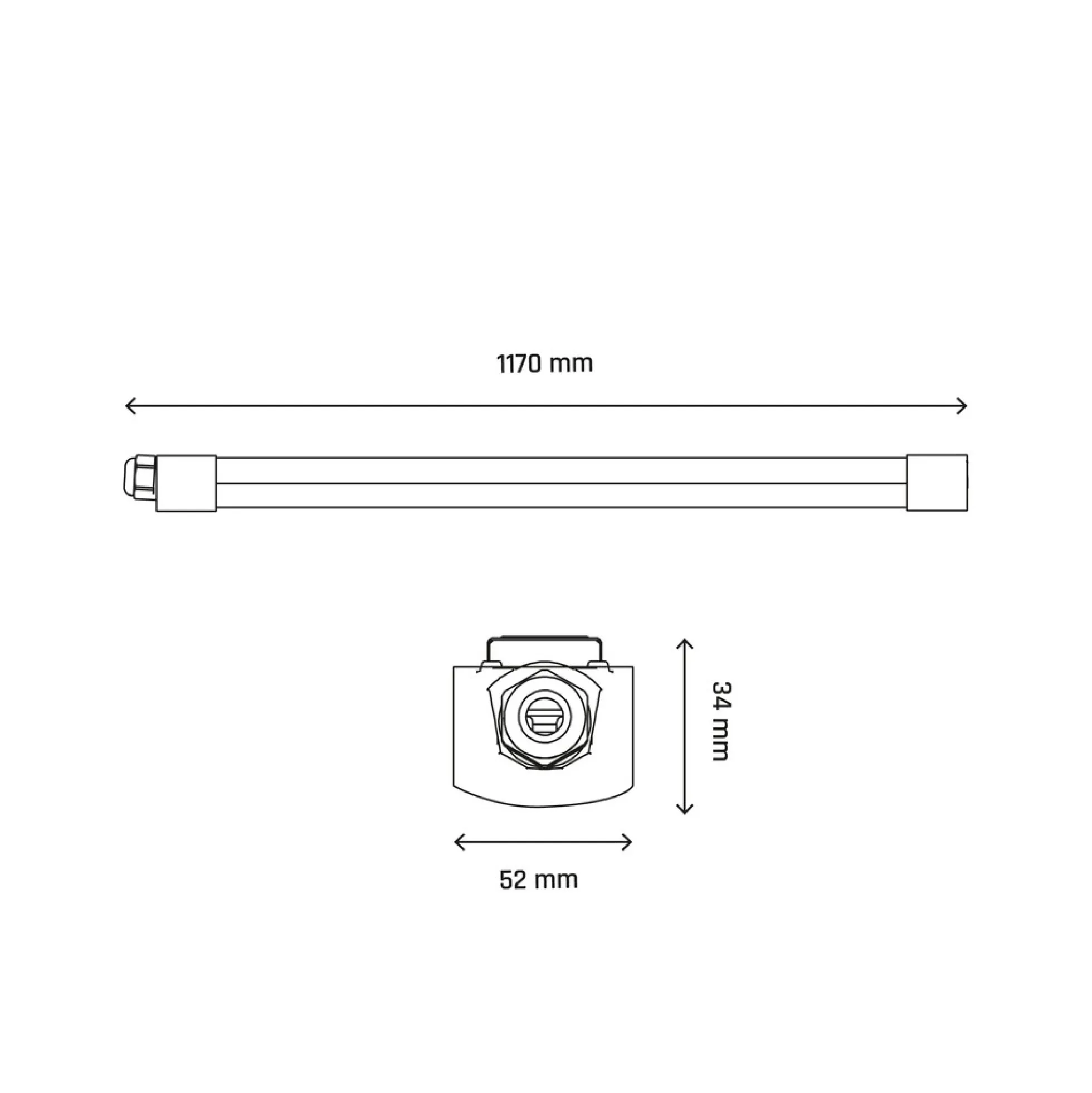 Limea Mini II 36W LED Vandtæt armatur, 1200mm, neutral hvid, IP65, RA80, 230V, 4300lm - hvid