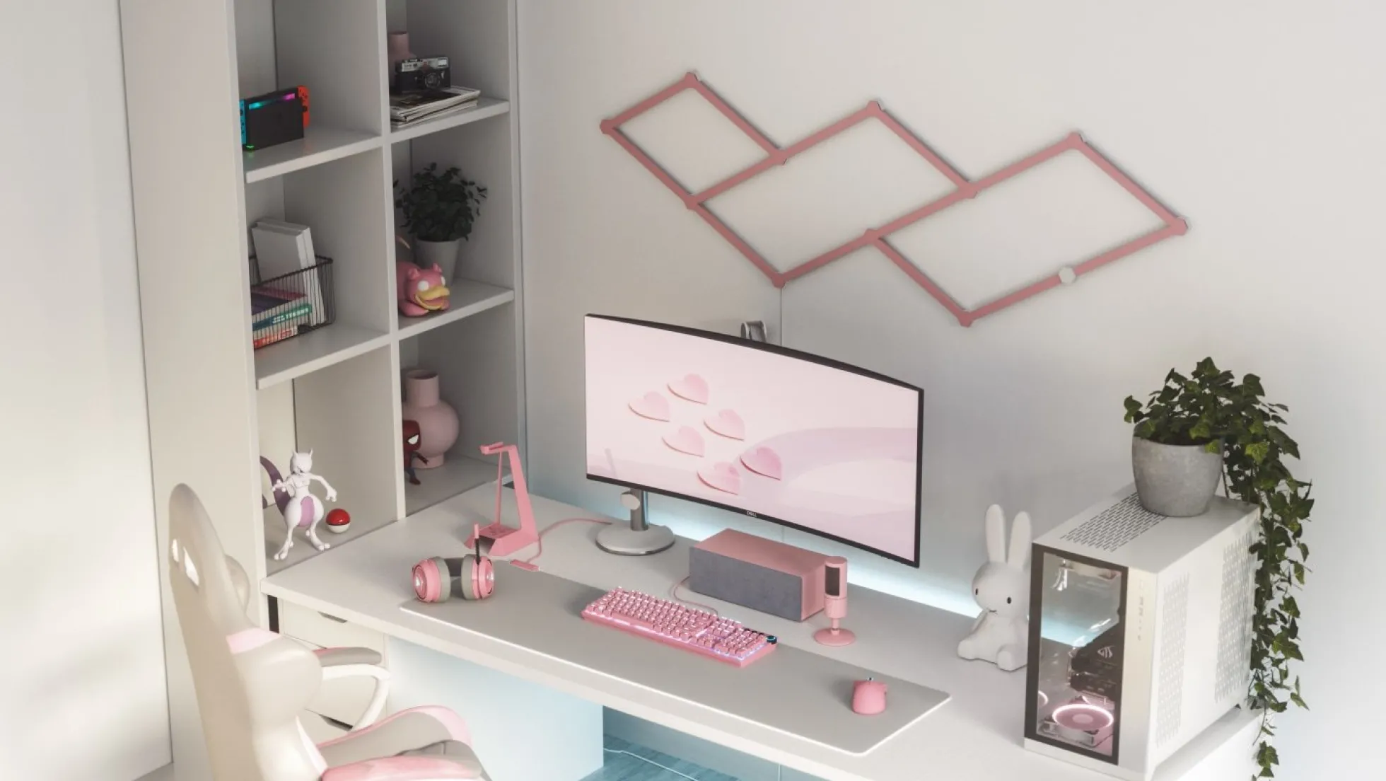 Lines Skin, mat pink, 9 stk. - Nanoleaf