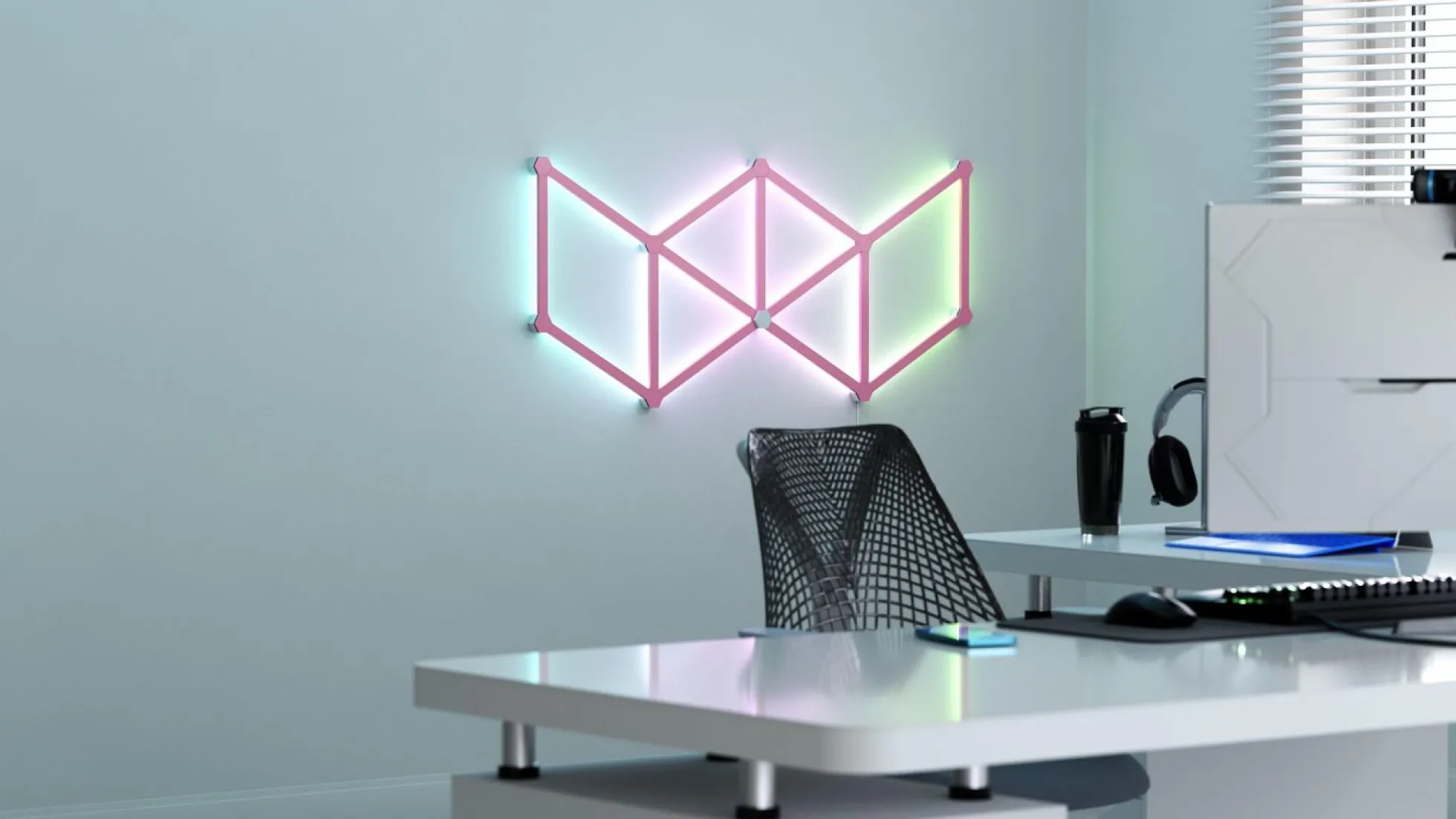 Lines Skin, mat pink, 9 stk. - Nanoleaf