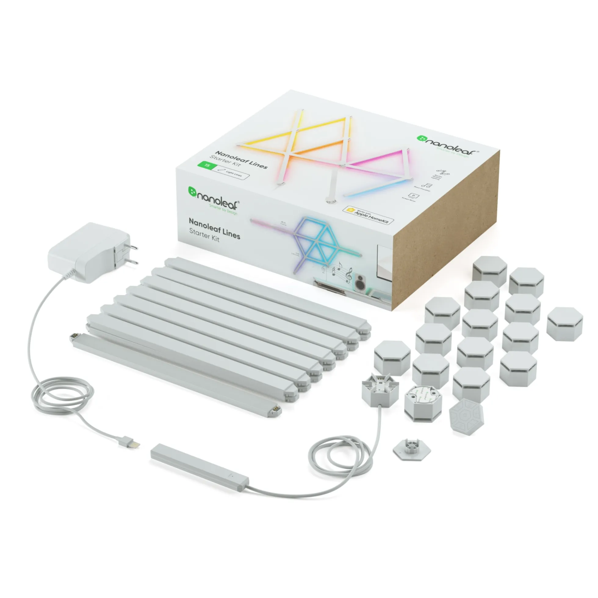 Lines Squared Smart LED-lyspaneler startpakke - 15 linjer - Nanole