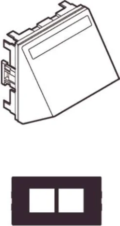 LK CLIC'LINE® Dataudtag (skrå) 1½ modul, til 2 stk. Keystone RJ45 - hvid