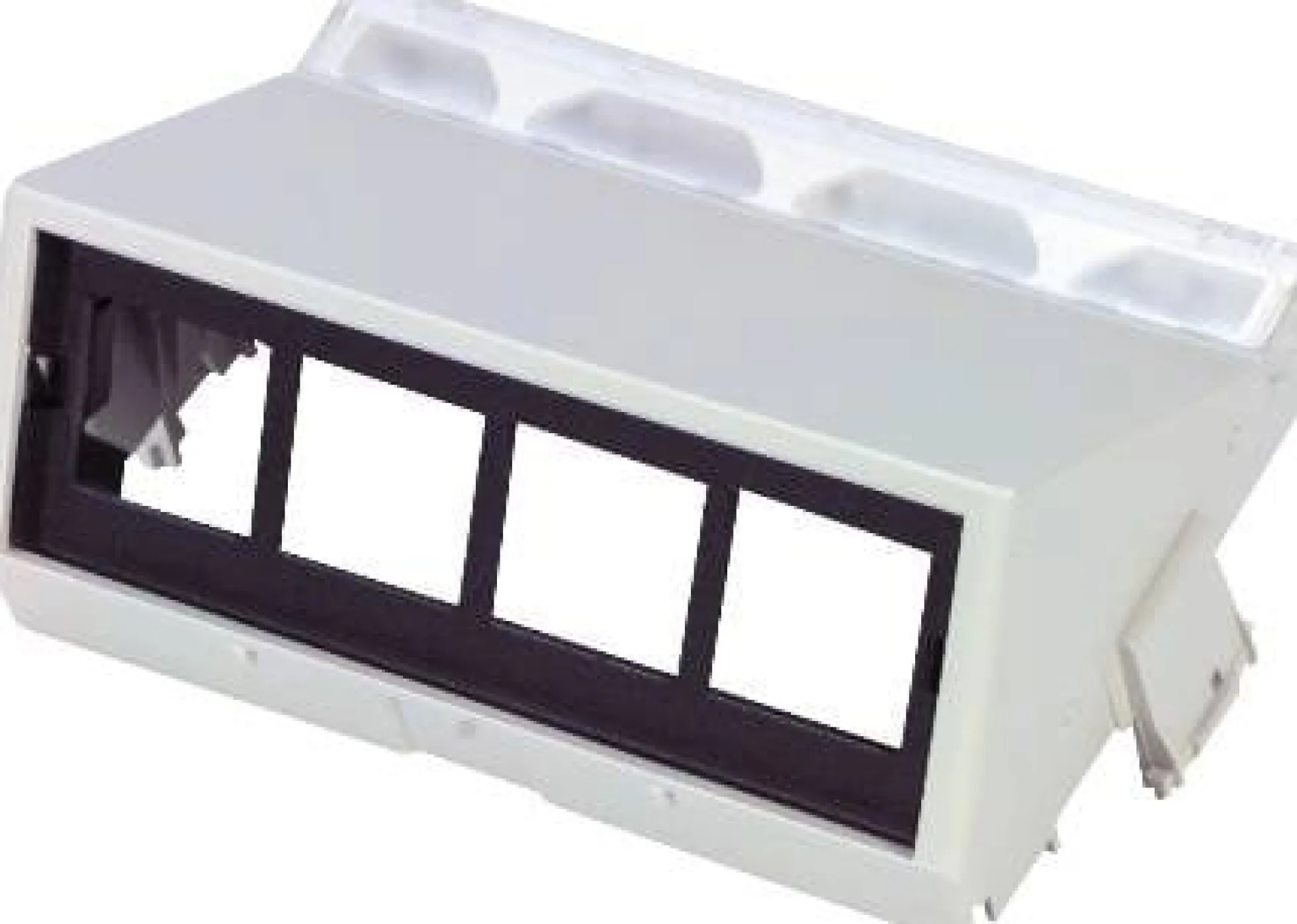 LK CLIC'LINE® Dataudtag (skrå) 2 modul, til 4 stk. LexCom® RJ45 konnektor - hvid