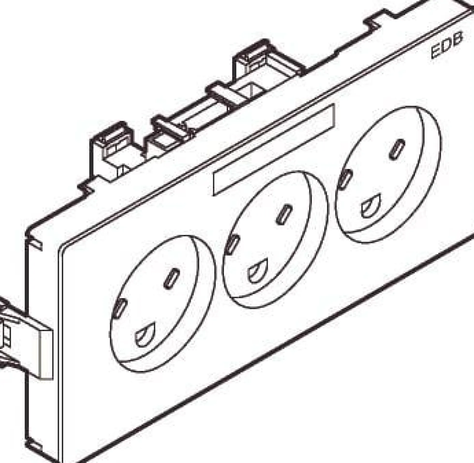 LK CLIC'LINE® - stikkontakt EDB m/jord tripel vandret