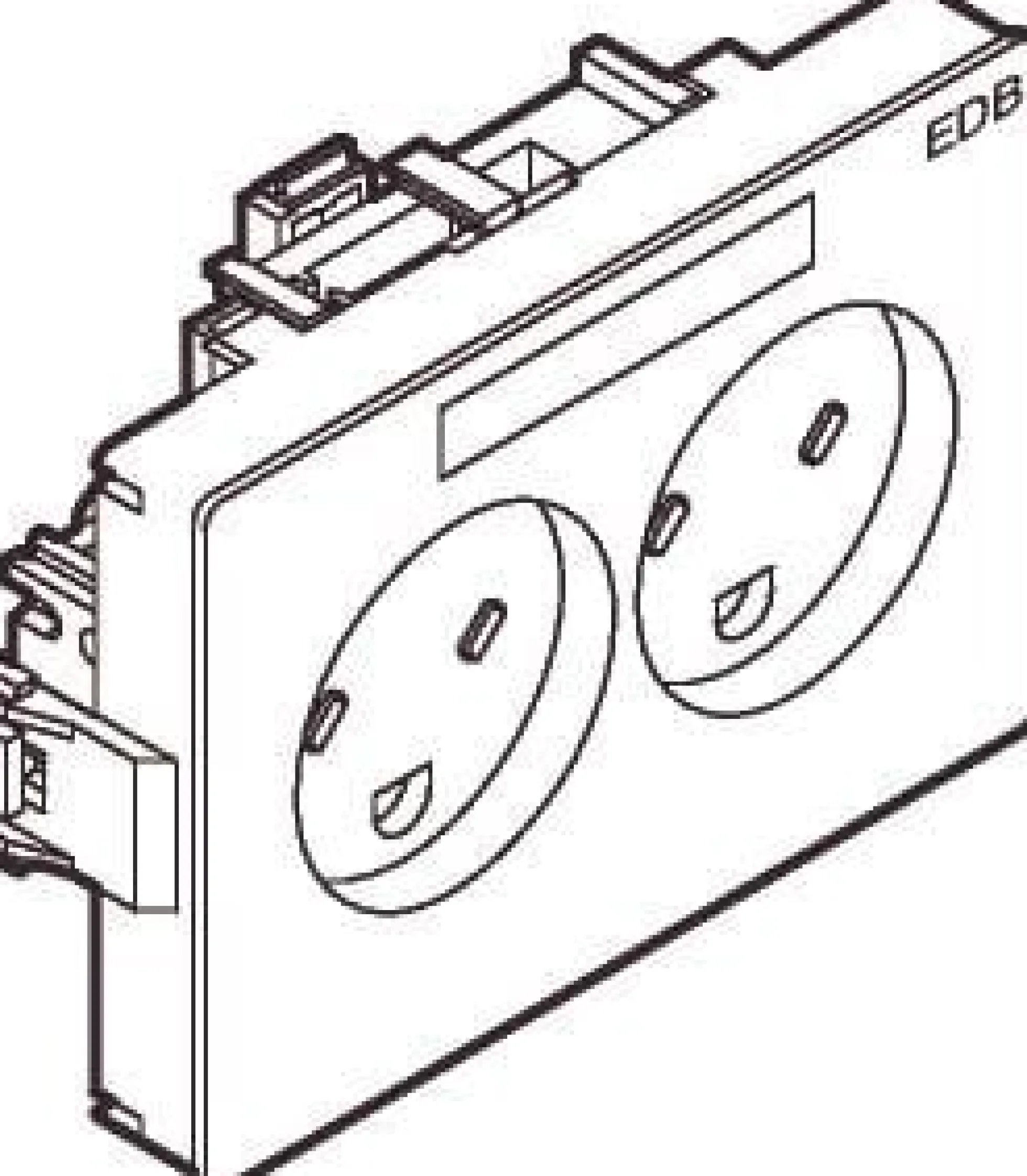 LK CLIC'LINE® - stikkontakt EDB m/jord dobbelt vandret