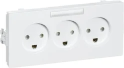 LK CLIC'LINE® - stikkontakt m.jord trippel vandret