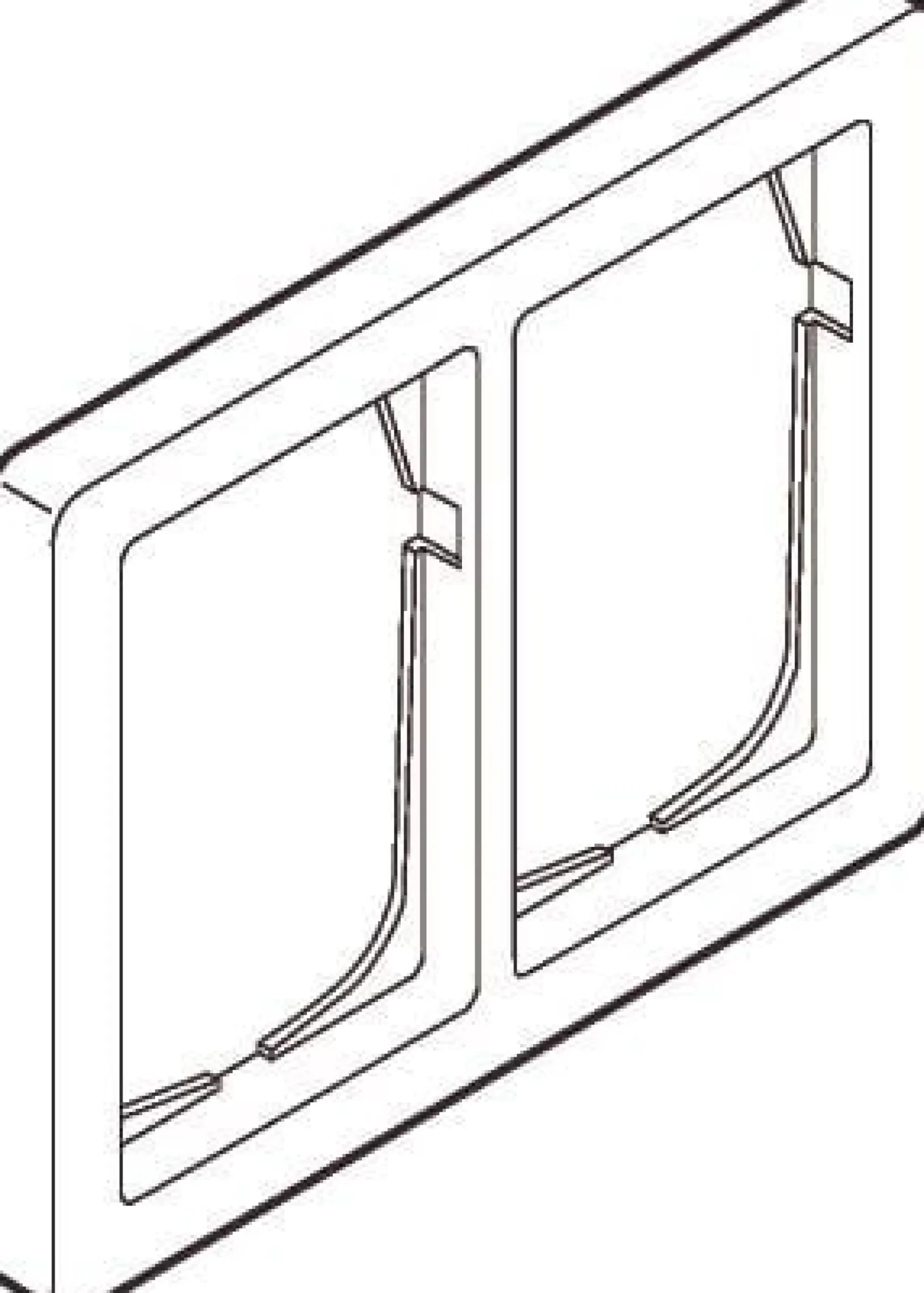 LK FUGA® – Baseline 63 vandret dobbelt ramme, 2x1½ modul