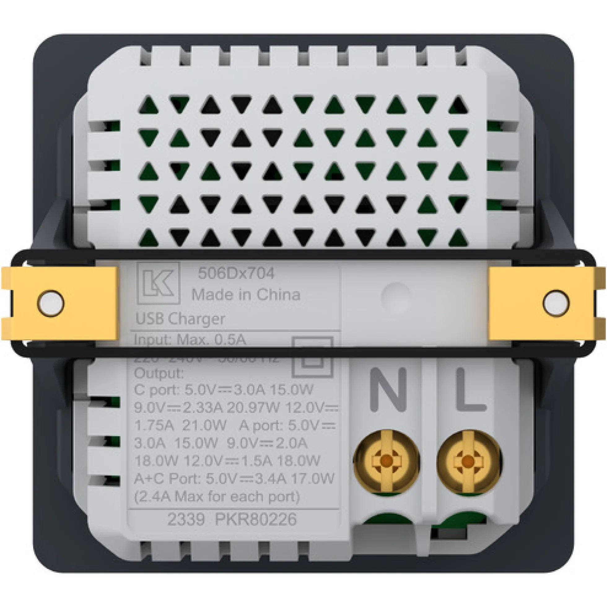 LK FUGA® dobbelt USB-lader type A+C, 21W, 1 modul