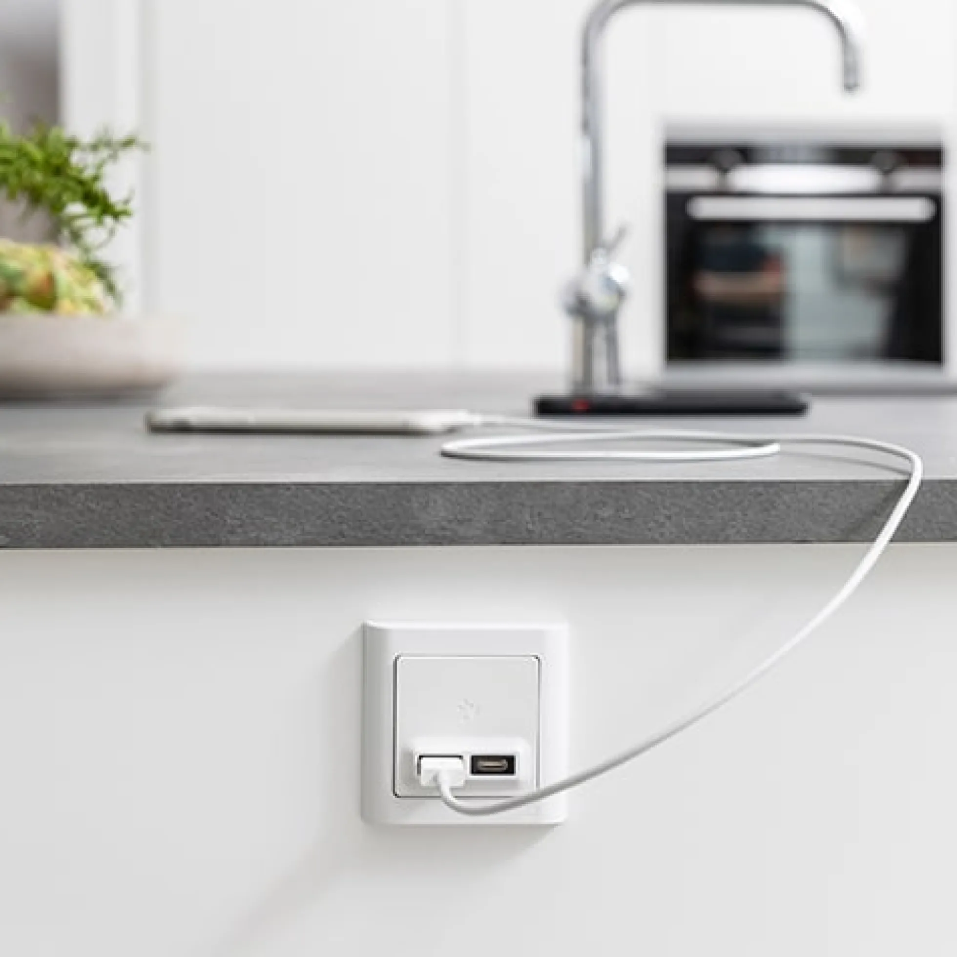 LK FUGA® dobbelt USB-lader type A+C, 21W, 1 modul