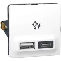 LK FUGA® dobbelt USB-lader type A+C, 21W, 1 modul