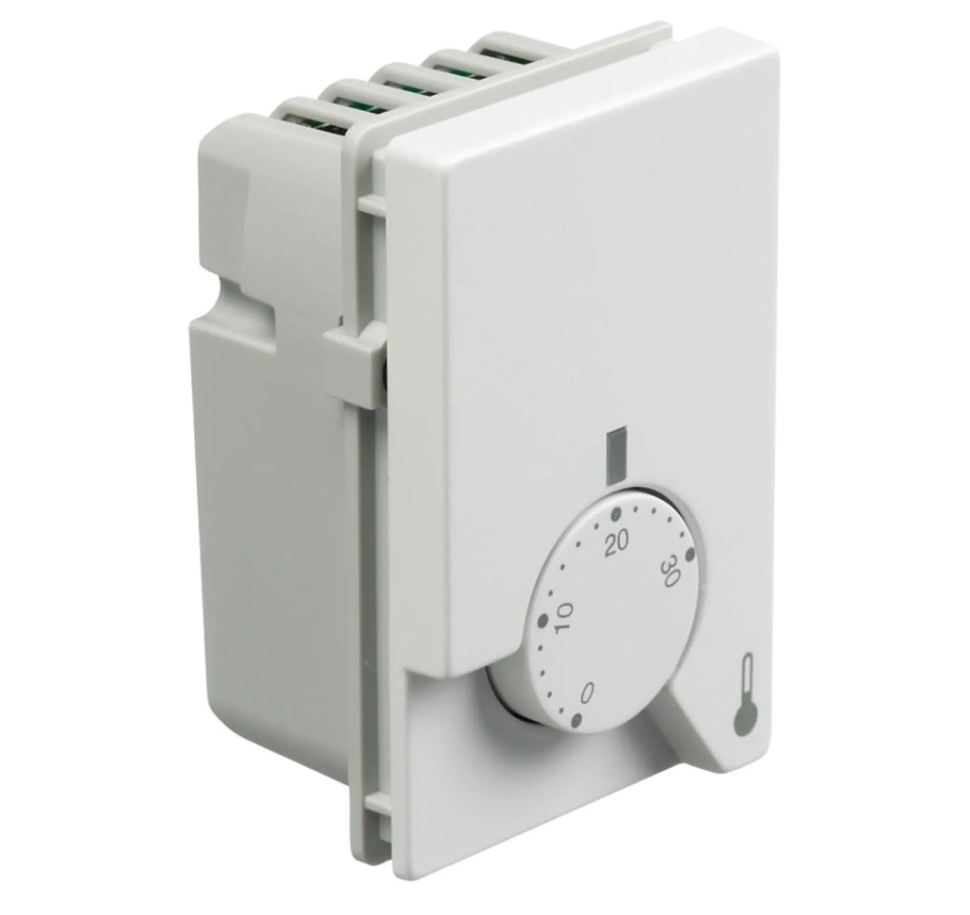 LK FUGA® – Gulvvarmetermostat med natsænkning og gulvføler, 230Vac / 50Hz, 1½ modul