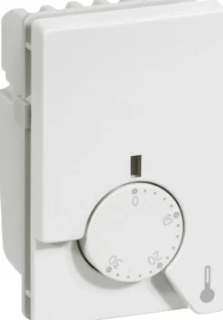 LK FUGA® – Gulvvarmetermostat med natsænkning og gulvføler, 230Vac / 50Hz, 1½ modul