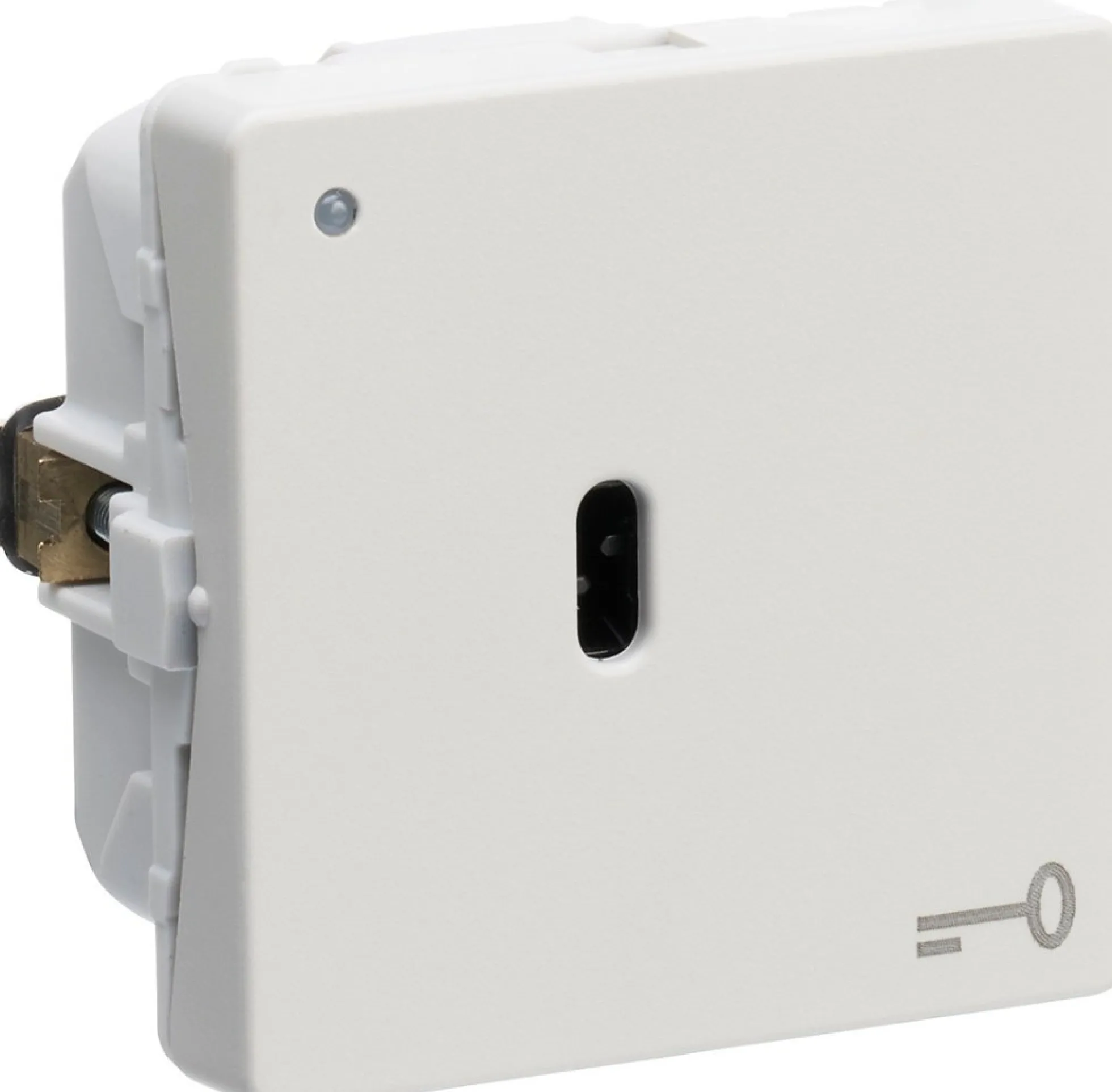 LK FUGA® – Korrespondance nøgleafbryder med 2 sløjfeklemmer og lille LED lampe, 1 modul
