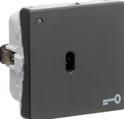 LK FUGA® – Korrespondance nøgleafbryder med 2 sløjfeklemmer og lille LED lampe, 1 modul