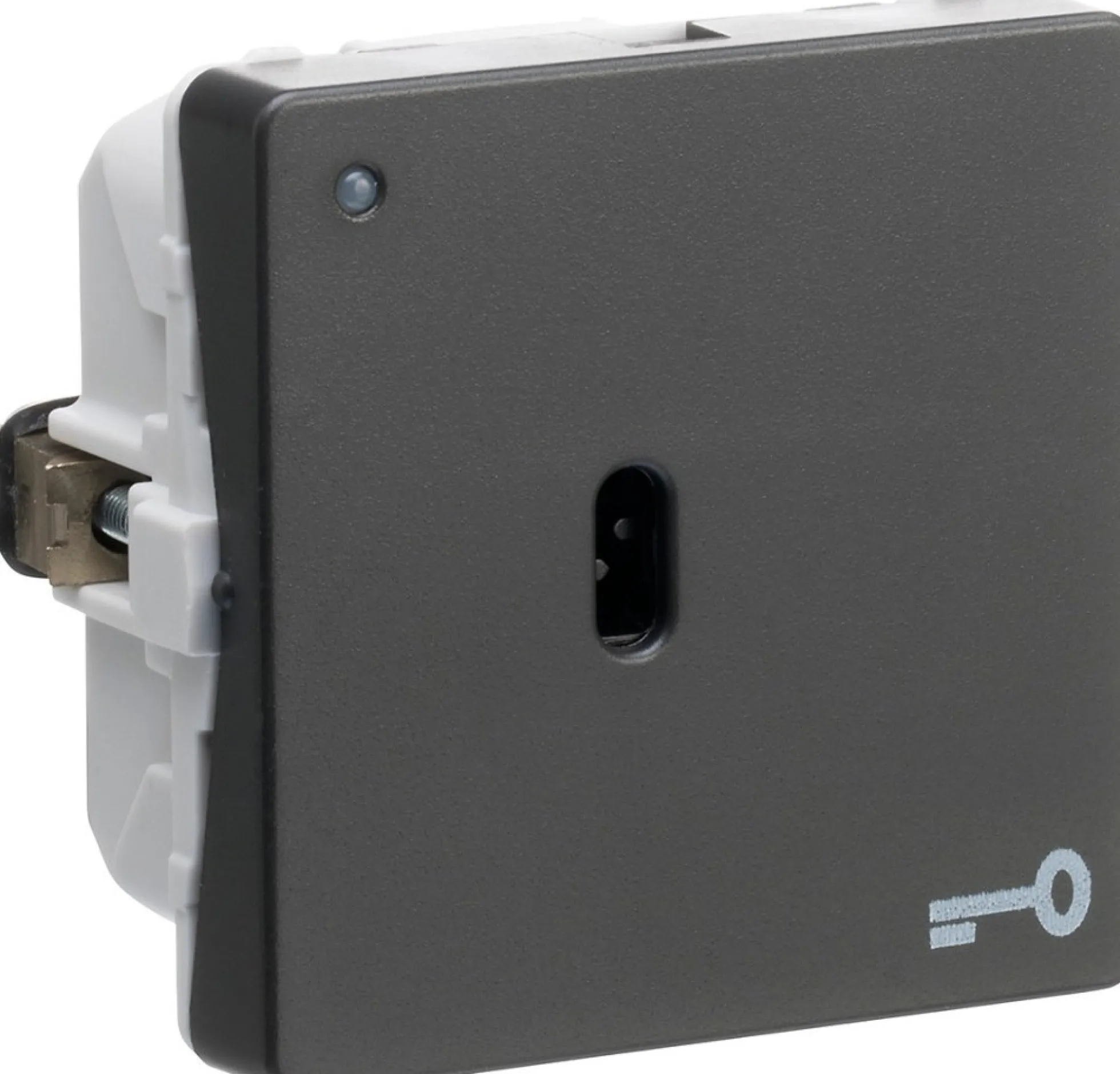 LK FUGA® – Korrespondance nøgleafbryder med 2 sløjfeklemmer og lille LED lampe, 1 modul