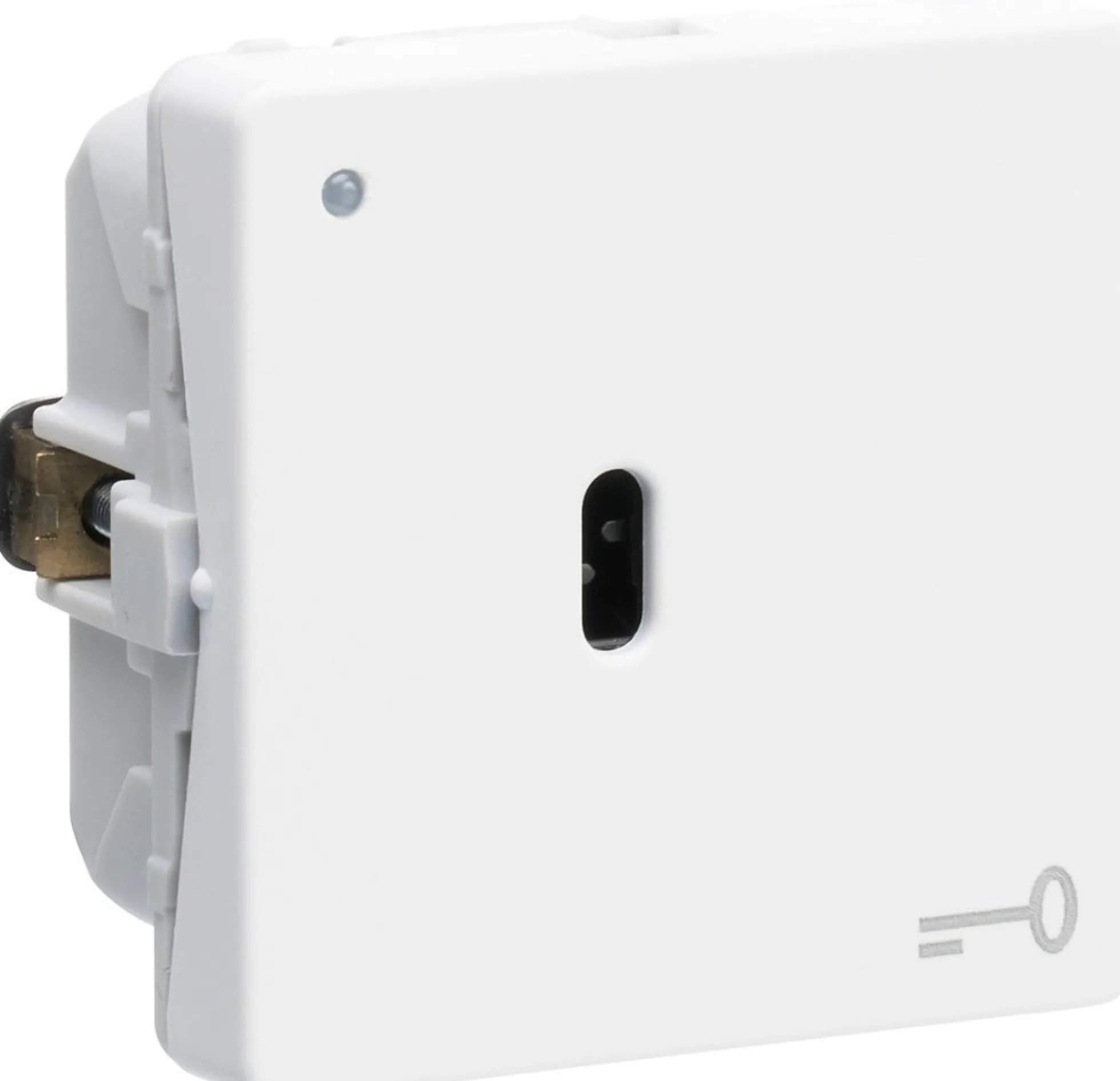 LK FUGA® – Korrespondance nøgleafbryder med 2 sløjfeklemmer og lille LED lampe, 1 modul