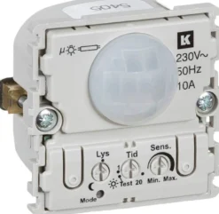 LK FUGA® – PIR 10A bevægelsessensor med 90° dækningsvinkel, 230Vac / 50Hz, 1 modul