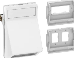 LK FUGA® – Skråt dataudtag til 2 stk. LC Duplex eller 1 stk. SC Duplex fiber konnektorer, 1½ modul