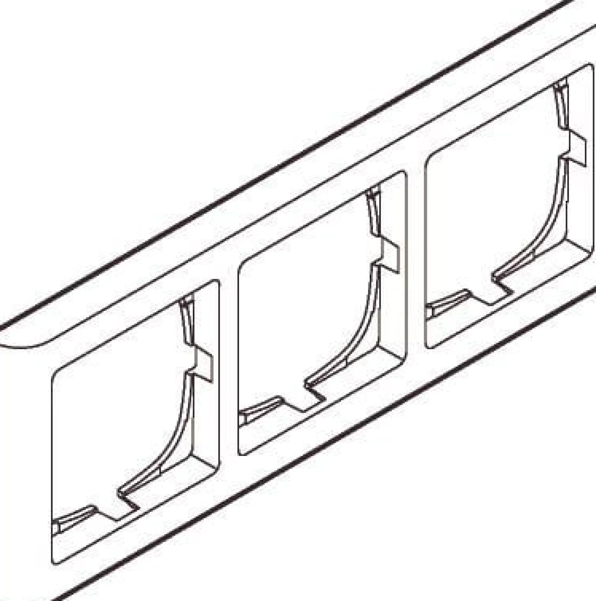 LK FUGA® – Softline 63 vandret ramme, 3 modul