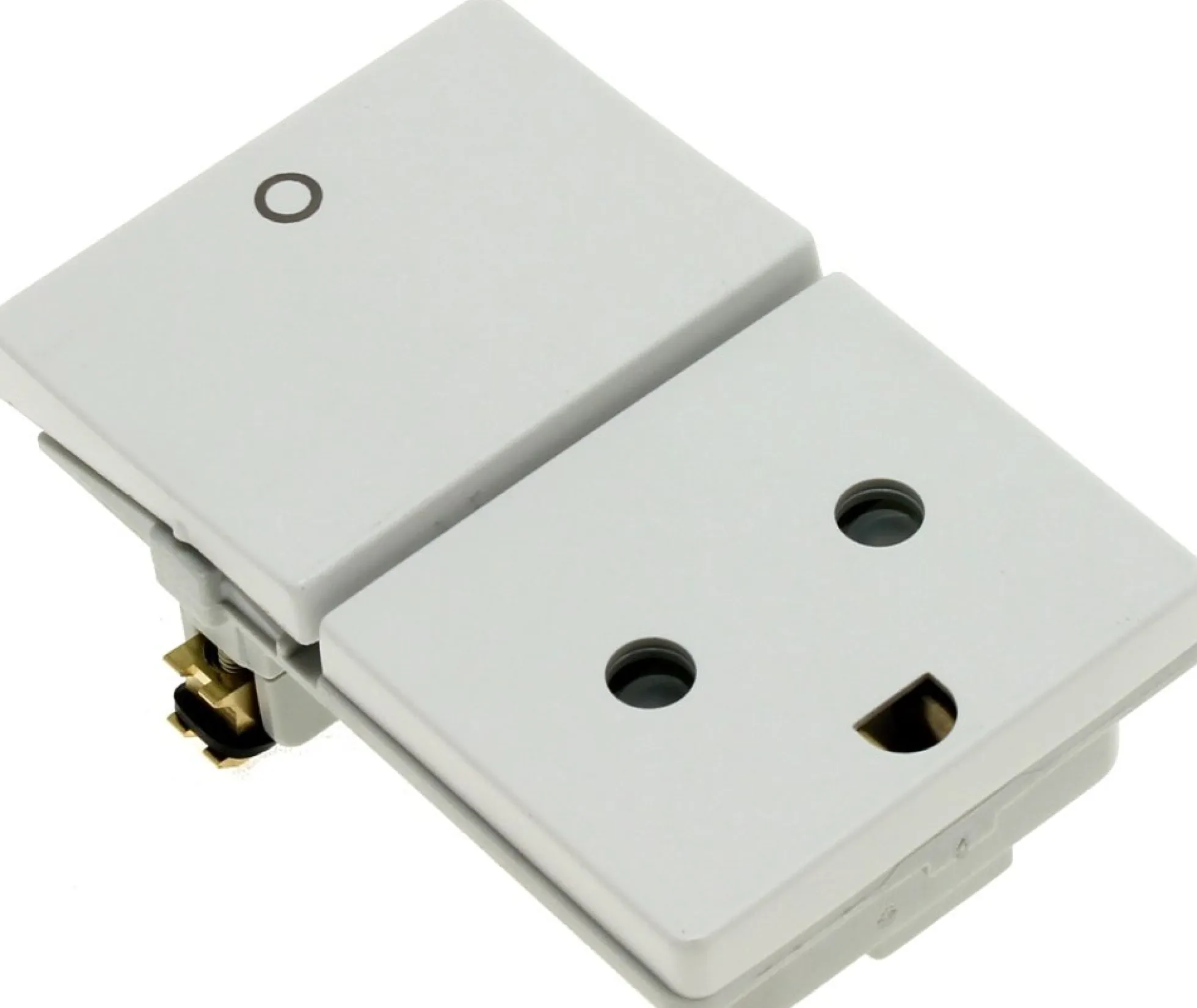 LK FUGA®, Stikkontakt med jord og 2-polet afbryder, 1½ modul – Lauritz Knudsen