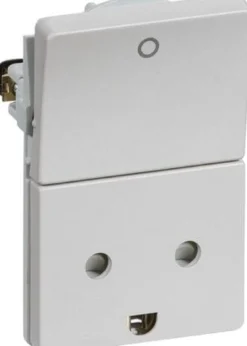 LK FUGA®, Stikkontakt med jord og 2-polet afbryder, 1½ modul – Lauritz Knudsen