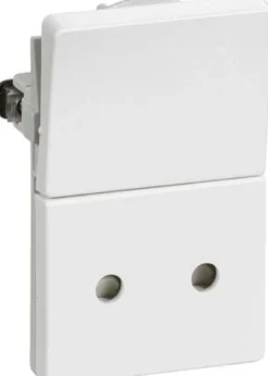 LK FUGA®, Stikkontakt uden jord og med 1-polet afbryder, 1½ modul – Lauritz Knudsen
